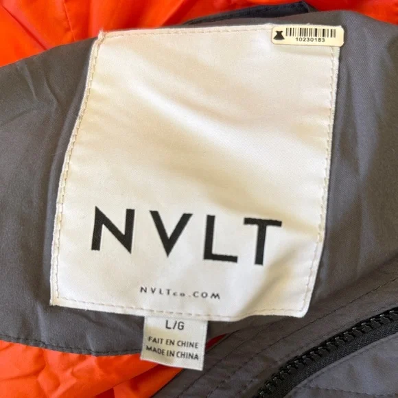 NVLT MOX QUILTED HOODED PUFFER COAT GREY - L - Picture 4 of 5